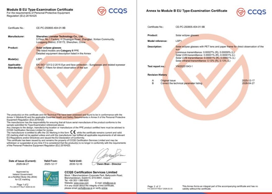 Certifikace brýle